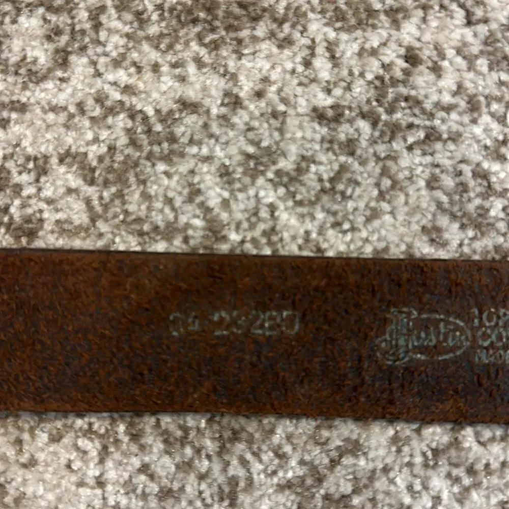 Justin Top Grade Cowhide Brown Work Belt 34
